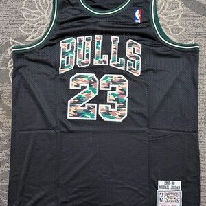 Mitchell & Ness Bulls Michael Jordan Black Camo Jersey